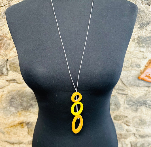 Lorsha statement acrylic saffron adjustable neckpiece