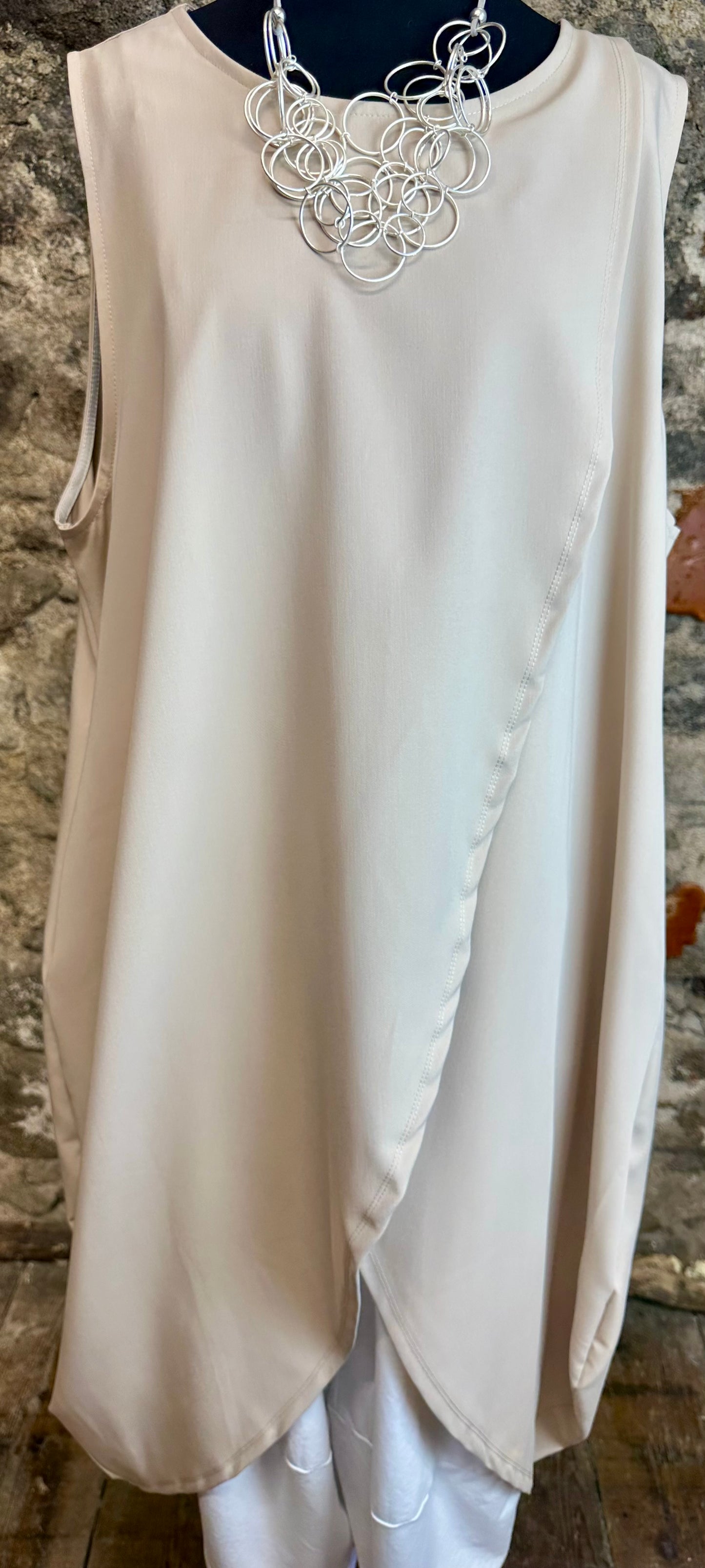 “Sunita “ classic camel Italian wrap tunic