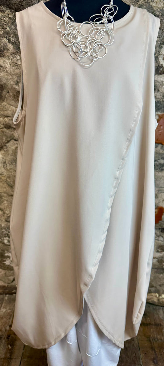 “Sunita “ classic camel Italian wrap tunic