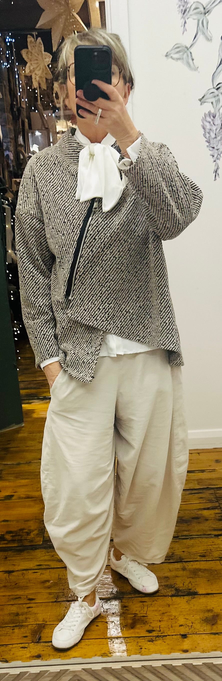 “Libby “ asymmetric zip Italian jacket