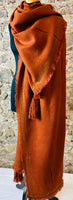 Super cosey large tassled wrap terracotta