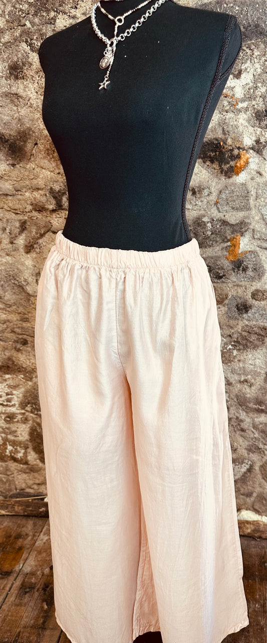 “June “ Italian silk mix soft peach cullottes