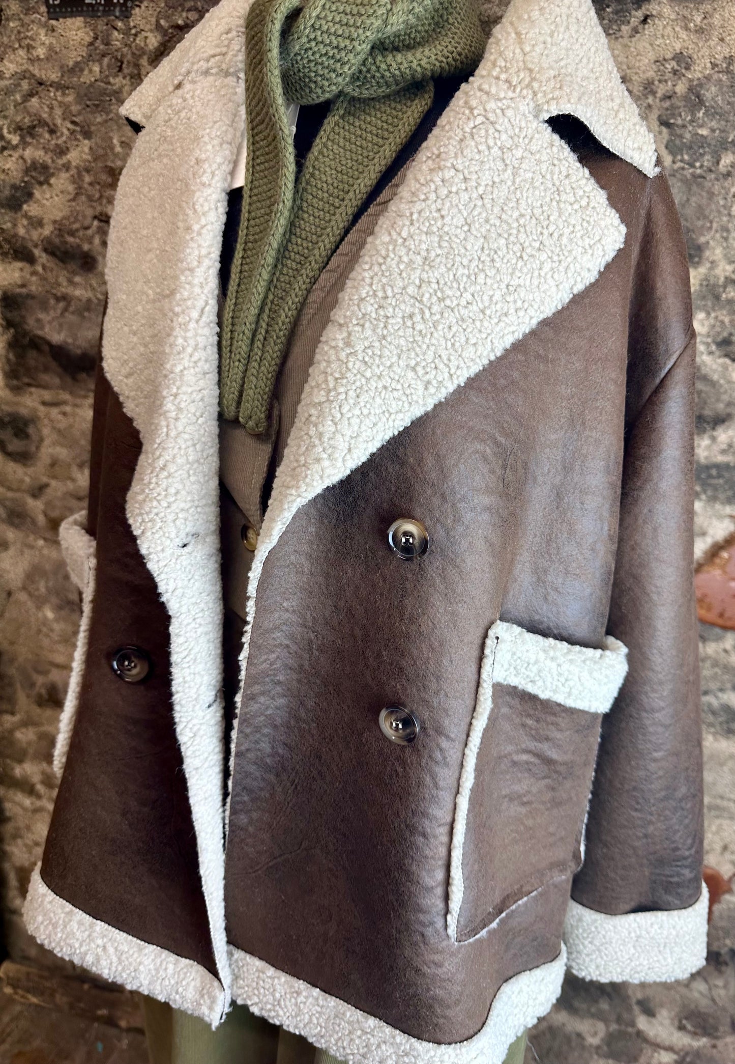 “Mira “ chocolate Italian shearer box jacket