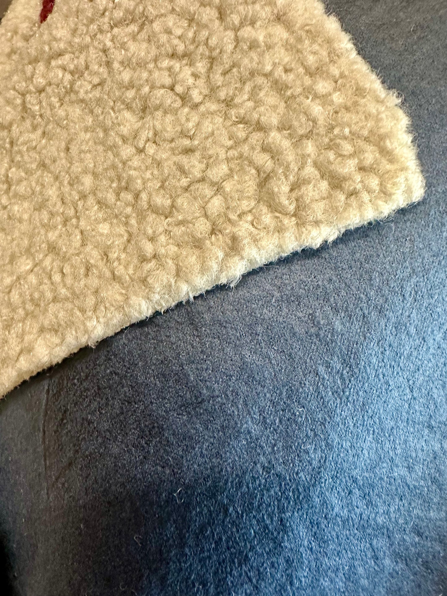 “Mira “ denim blue italian shearer box jacket