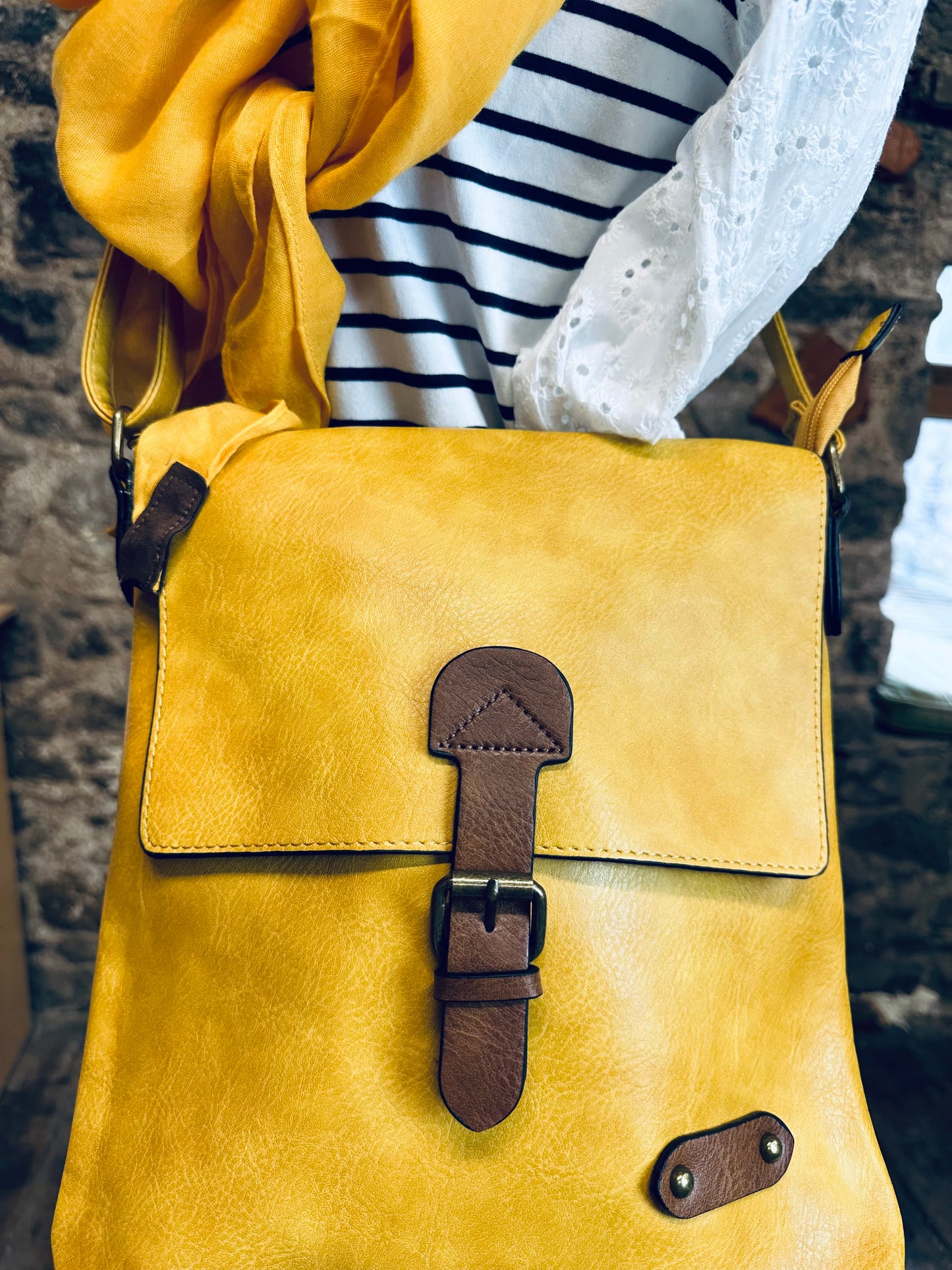 “Maggie” sunshine vegan satchel bag