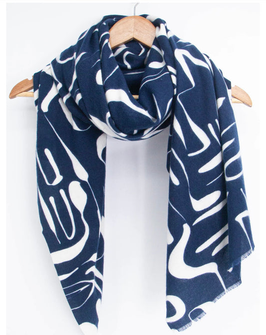 Navy and cream abstract wrap