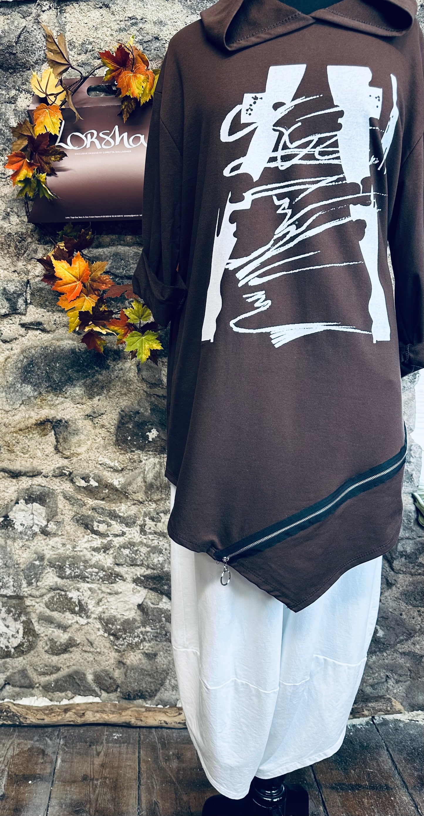 “Krissa “ chocolate brown Italian sweatshirt