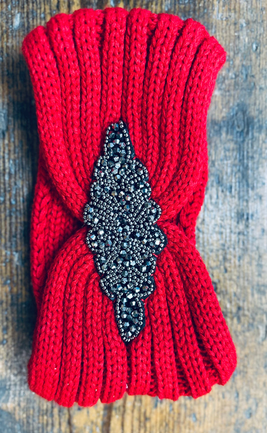 Ornate cosey Ruby Red head band