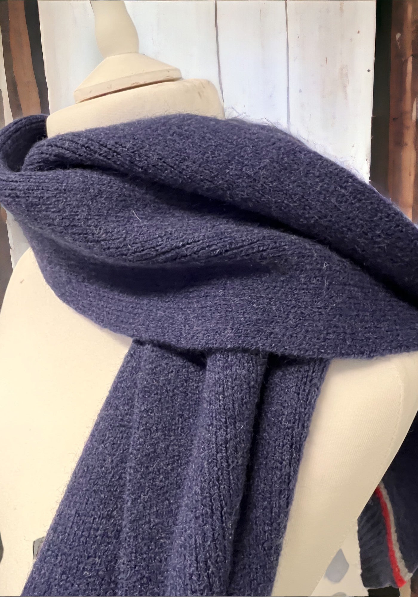 “For him “ navy stripe cosey scarf