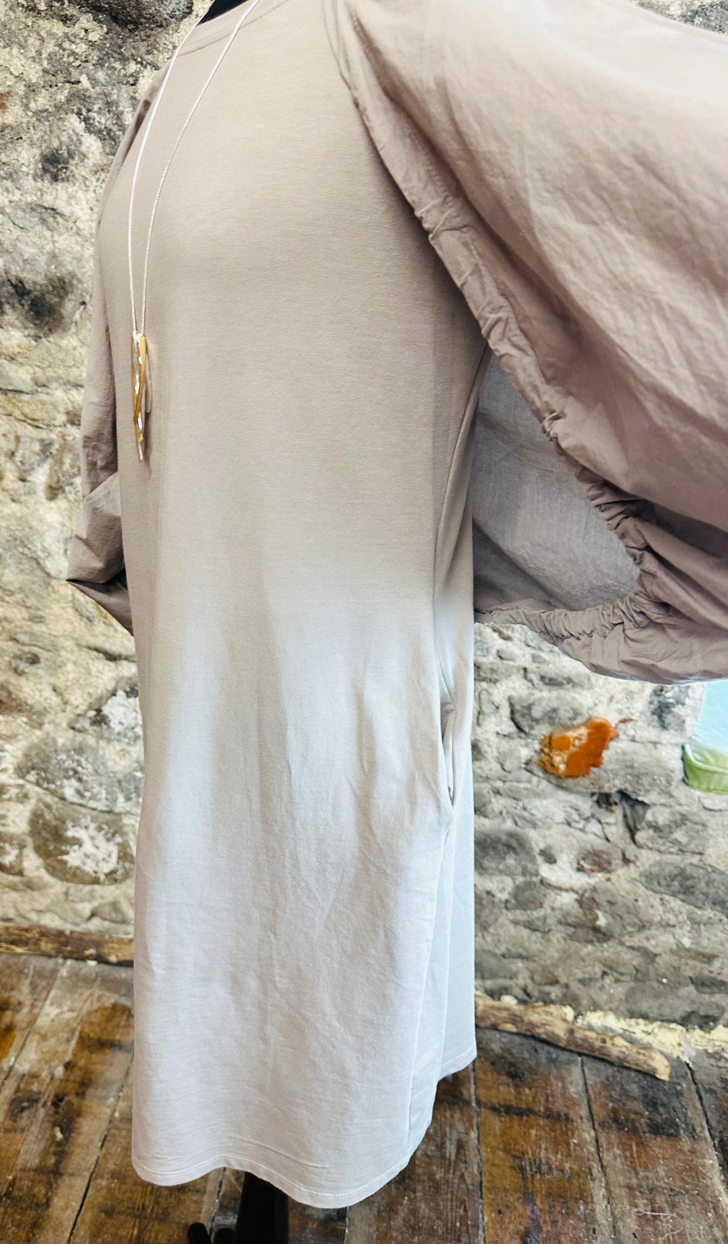 “Nancy “ contemporary cotton and jersey Italian dress