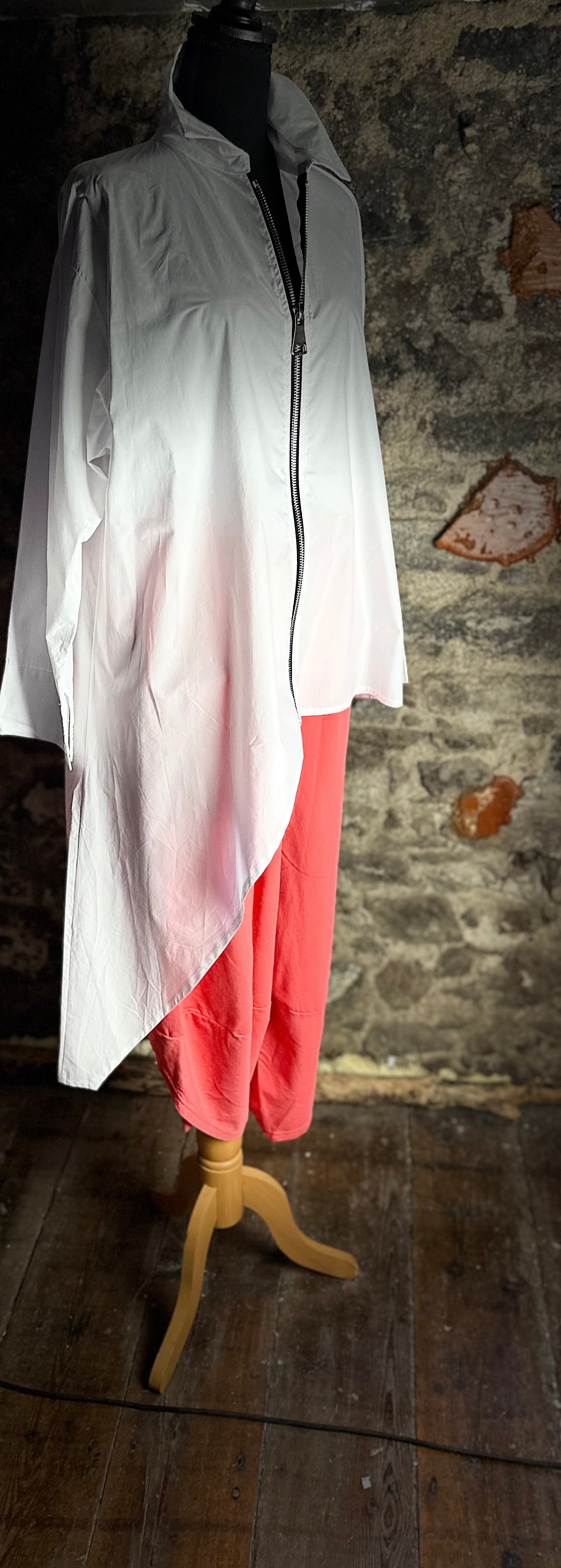 “Serrin” oversized asymmetrical Italian shirt