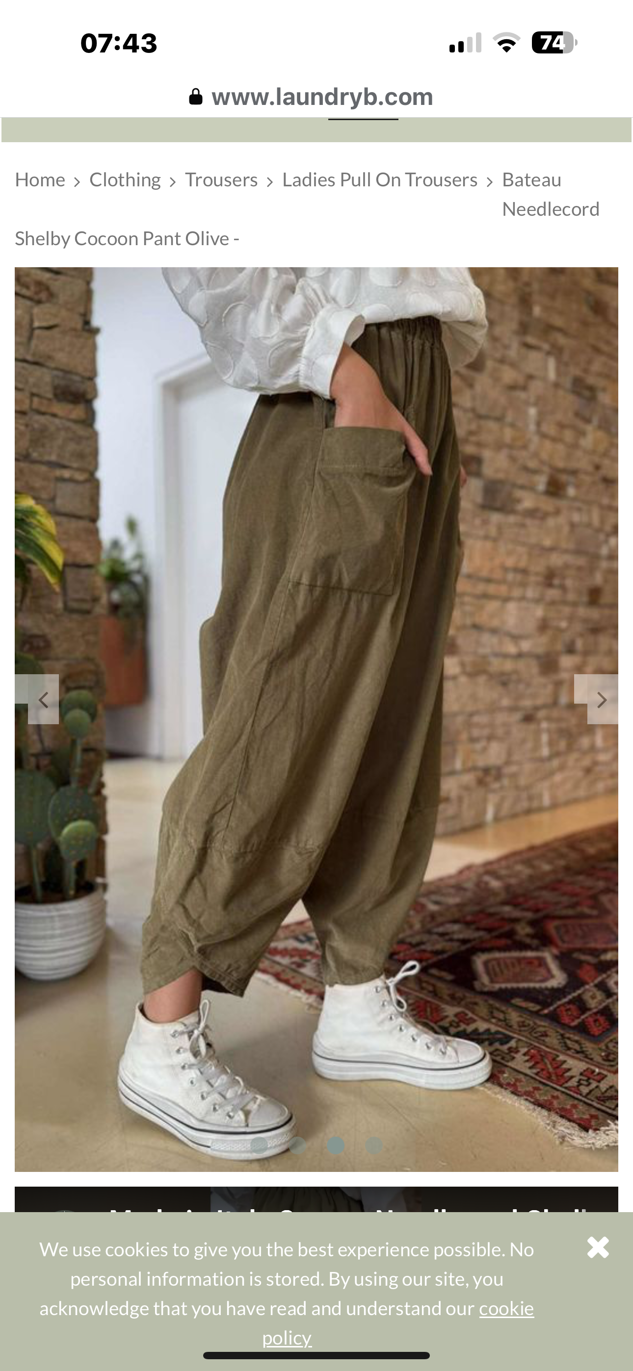 “Toni “ sage green Italian needle corduroy cocoon cullottes