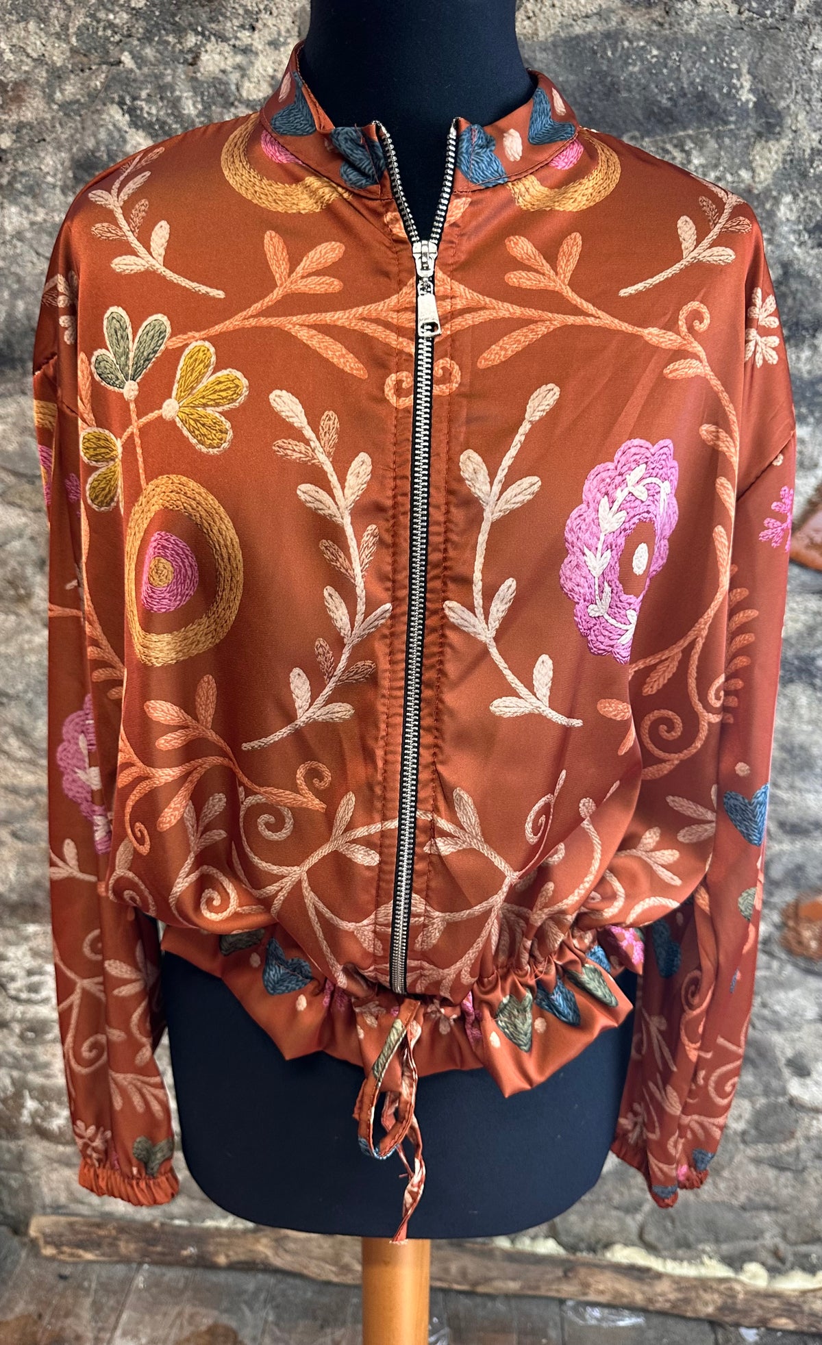 “Ellis “ rust print Italian light weight bomber