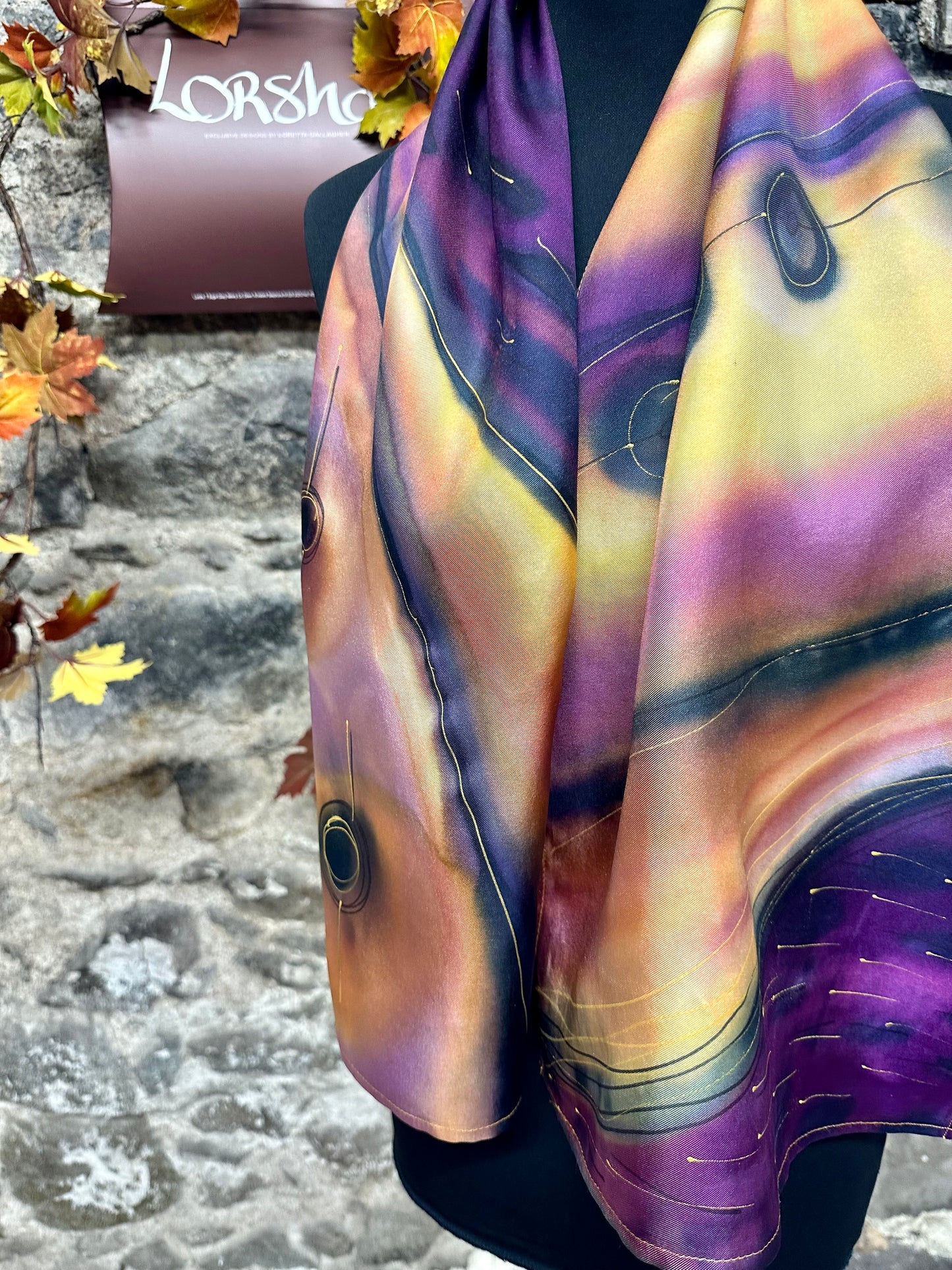 Lorshadesign Handpainted silk scarf collection