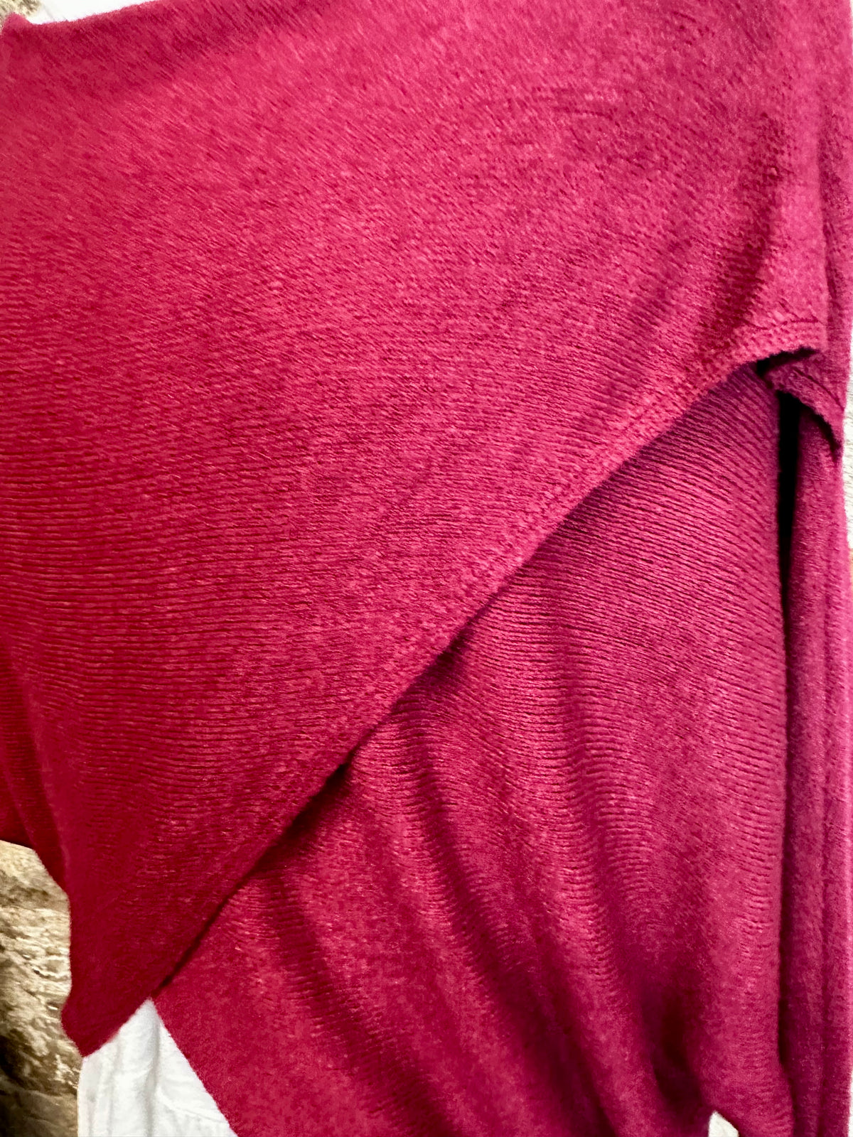 “Sadie “ Bordeaux Italian crossover knit