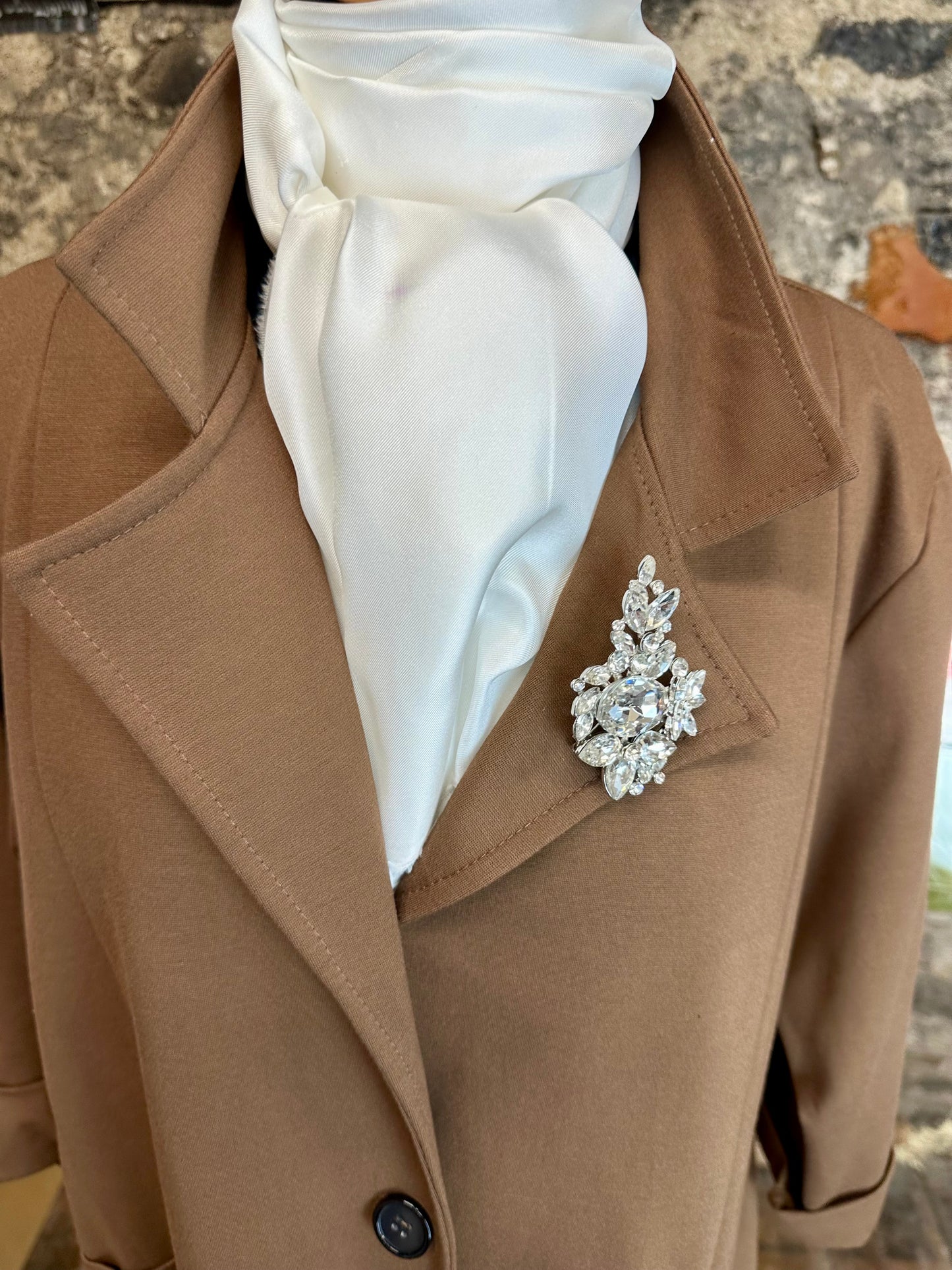“Lacey “ tan Italian unusual hem heavy jersey cost