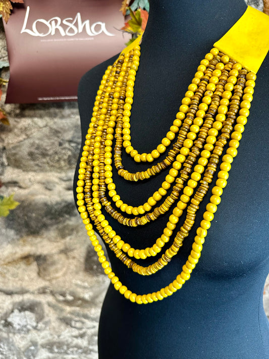 Statement saffron neckpiece