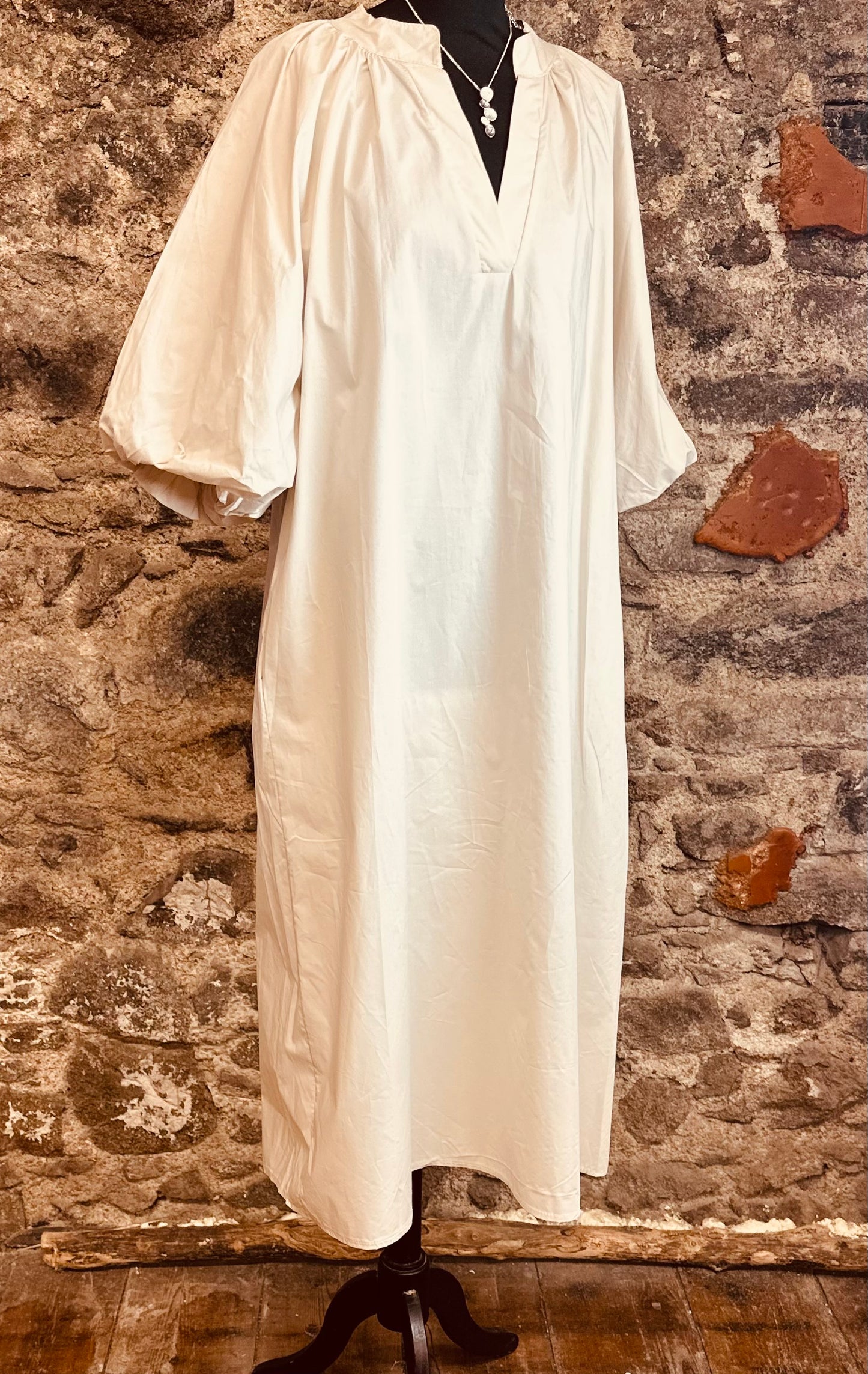 “Steffi “ buttermilk cream italian cotton tunic
