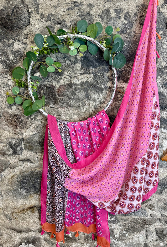 Spring fuchsia and coral wrap