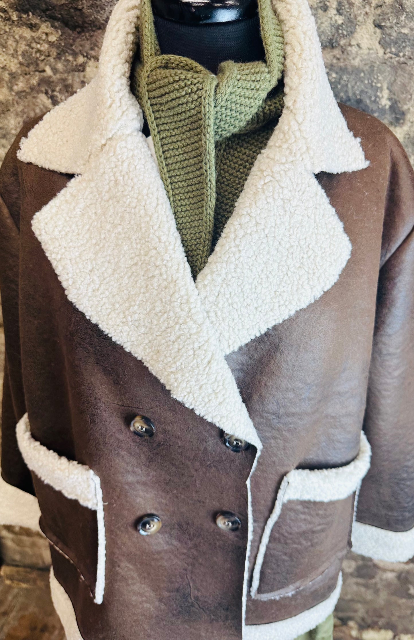 “Mira “ chocolate Italian shearer box jacket