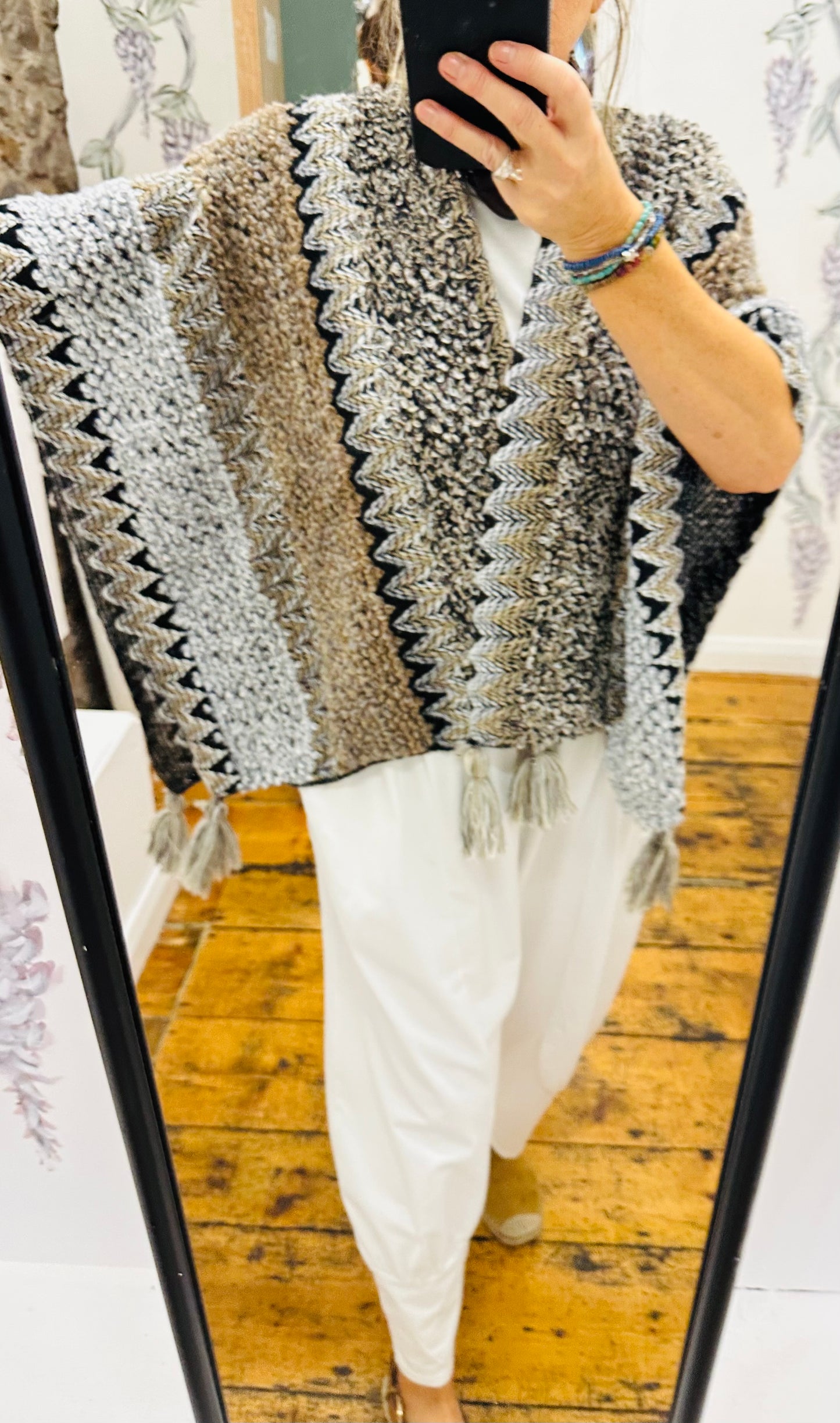 “Brea “ loose knit wrap poncho