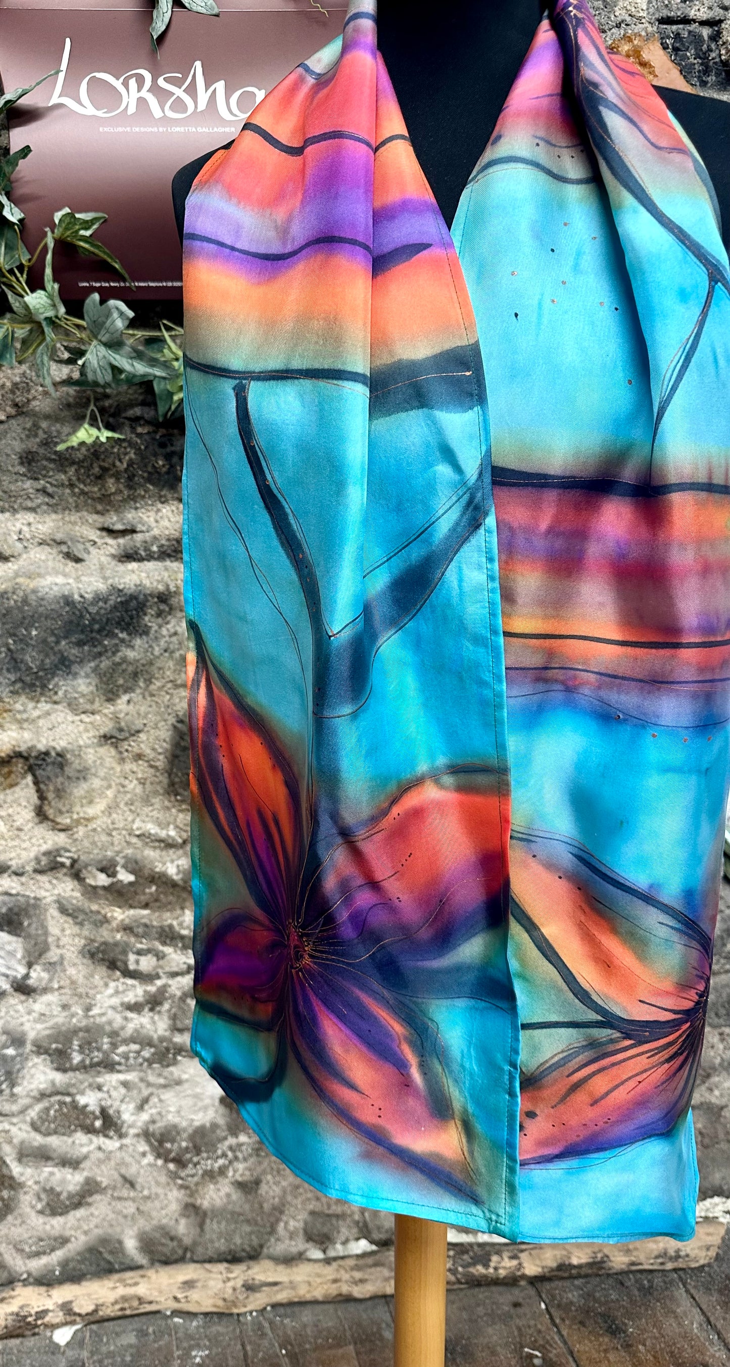 Lorshadesign Handpainted silk scarf