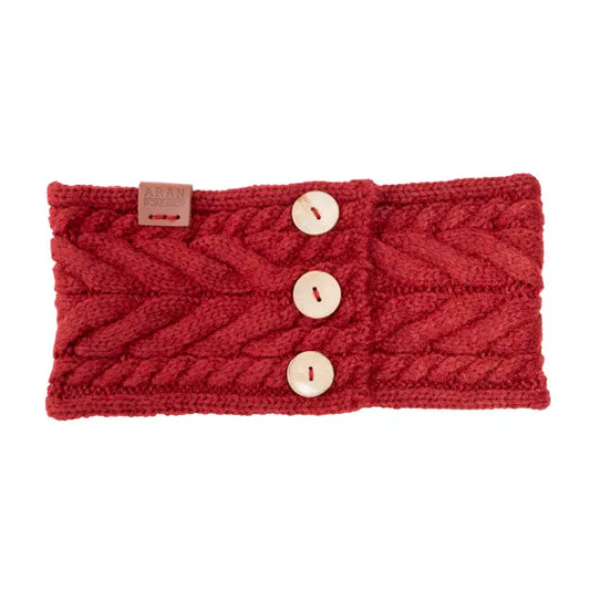 Aran Cable knit button head band