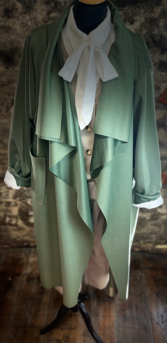 Olivia forest green Italian waterfall jacket