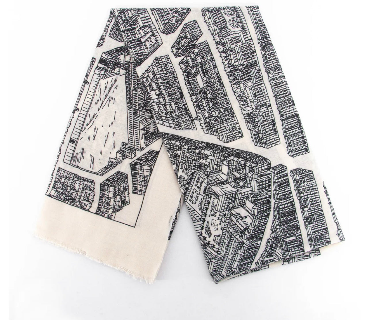 White and black architectural drawing wrap