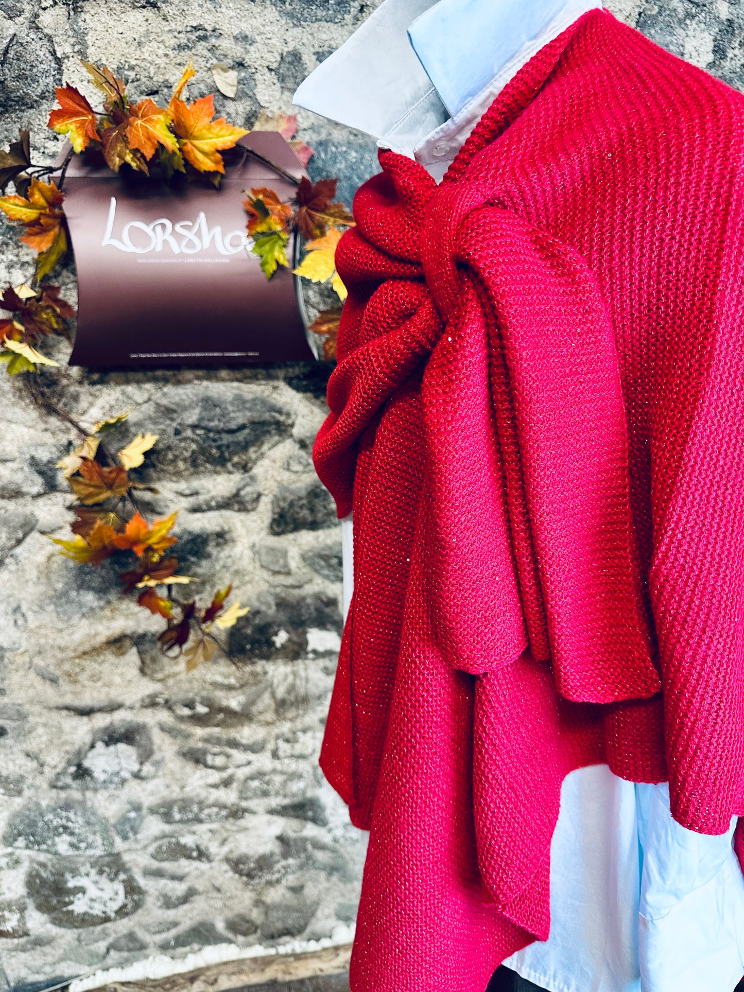 “Ettie” ruby knit wrap