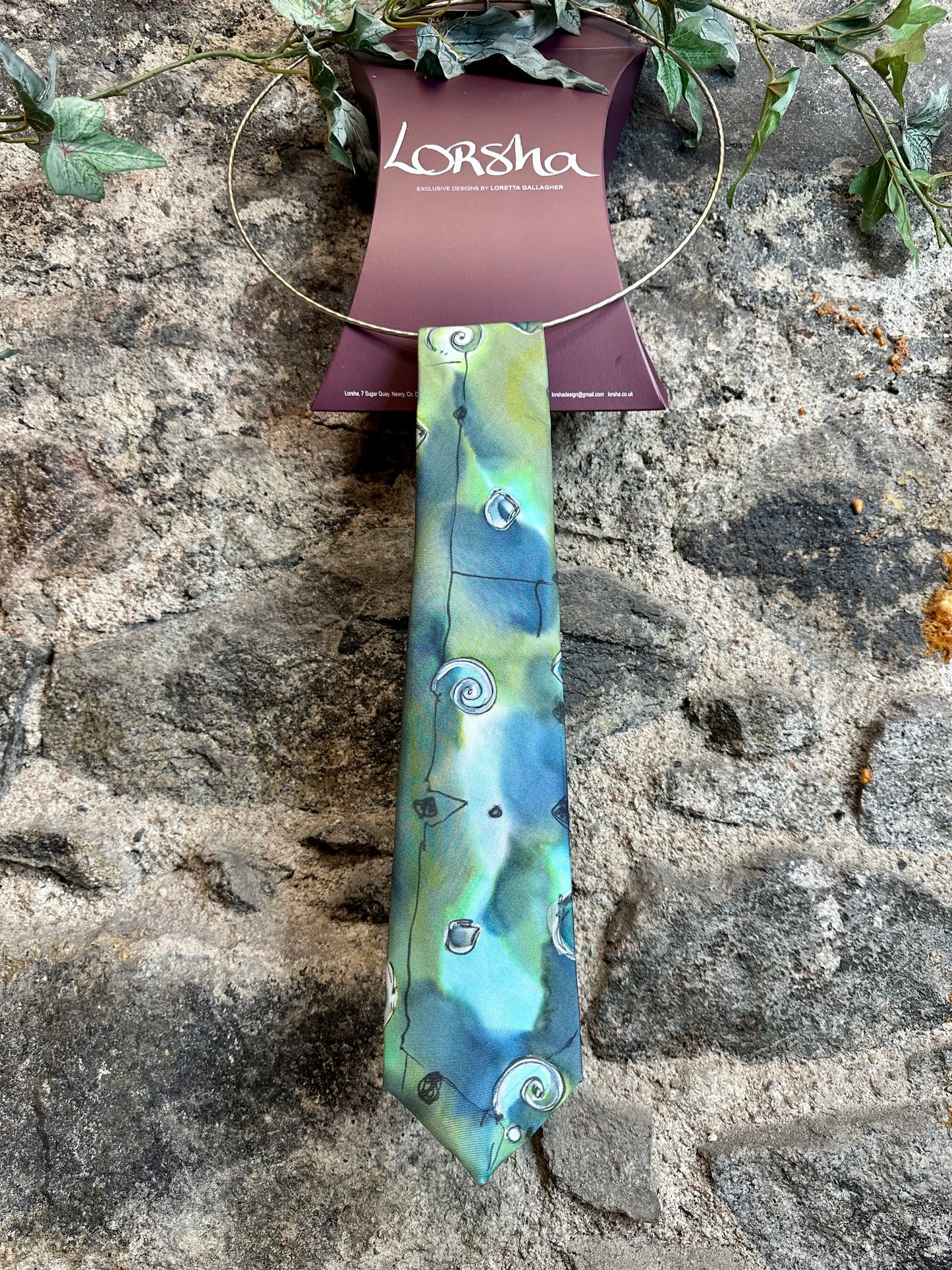 Lorshadesign Handpainted silk tie