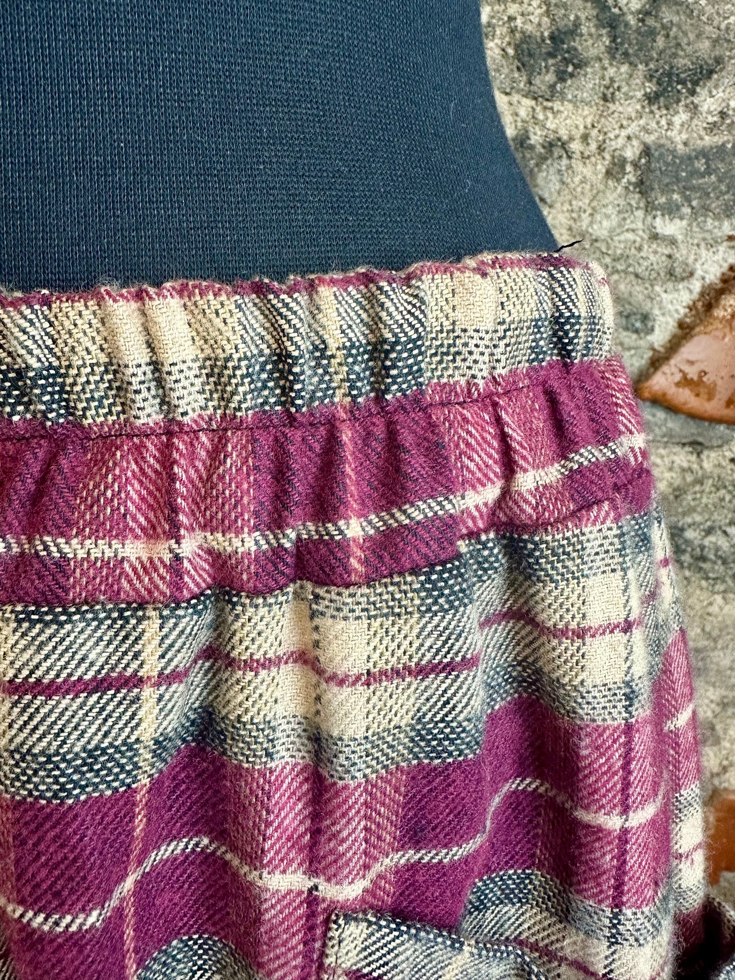 “Bailey “ mulberry and cream cocoon pants