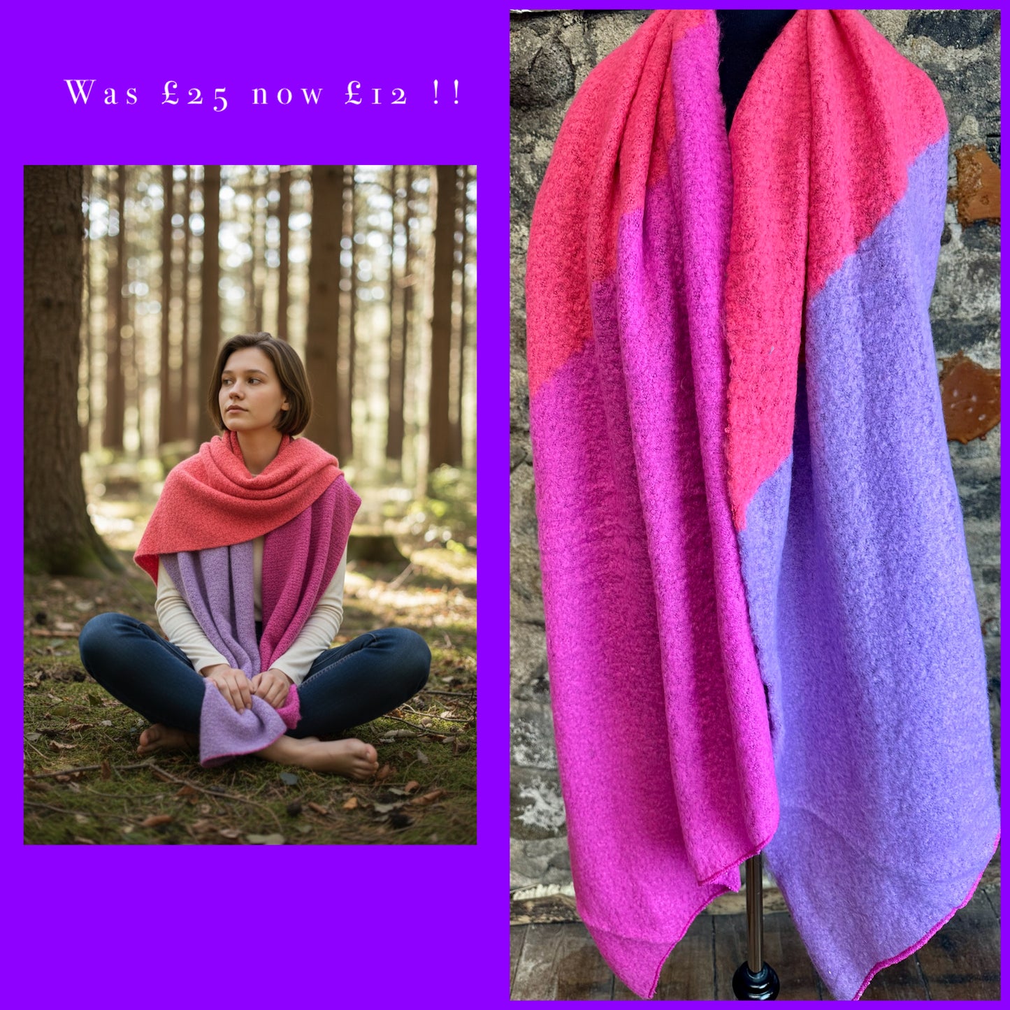 Lilacs and pink super cosey large wrap