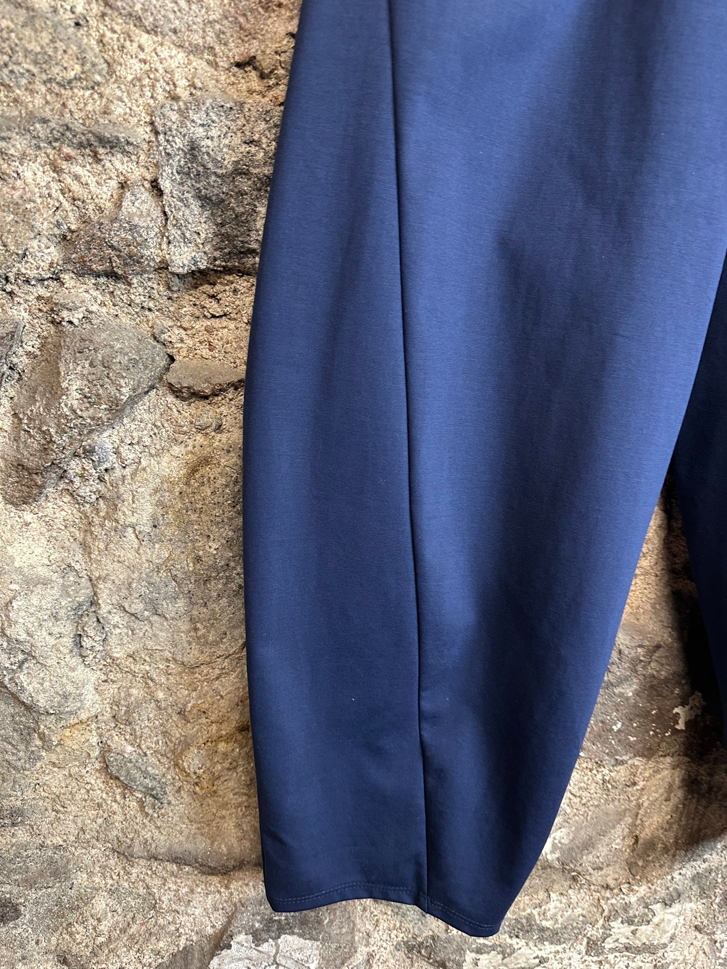 “Lottie “ indigo navy Italian barrel leg cocoon trouser