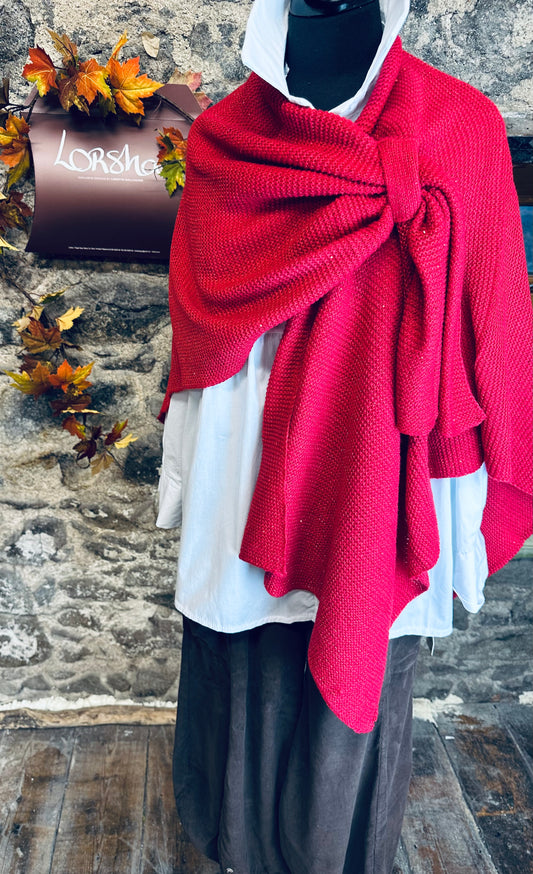 “Ettie” ruby knit wrap