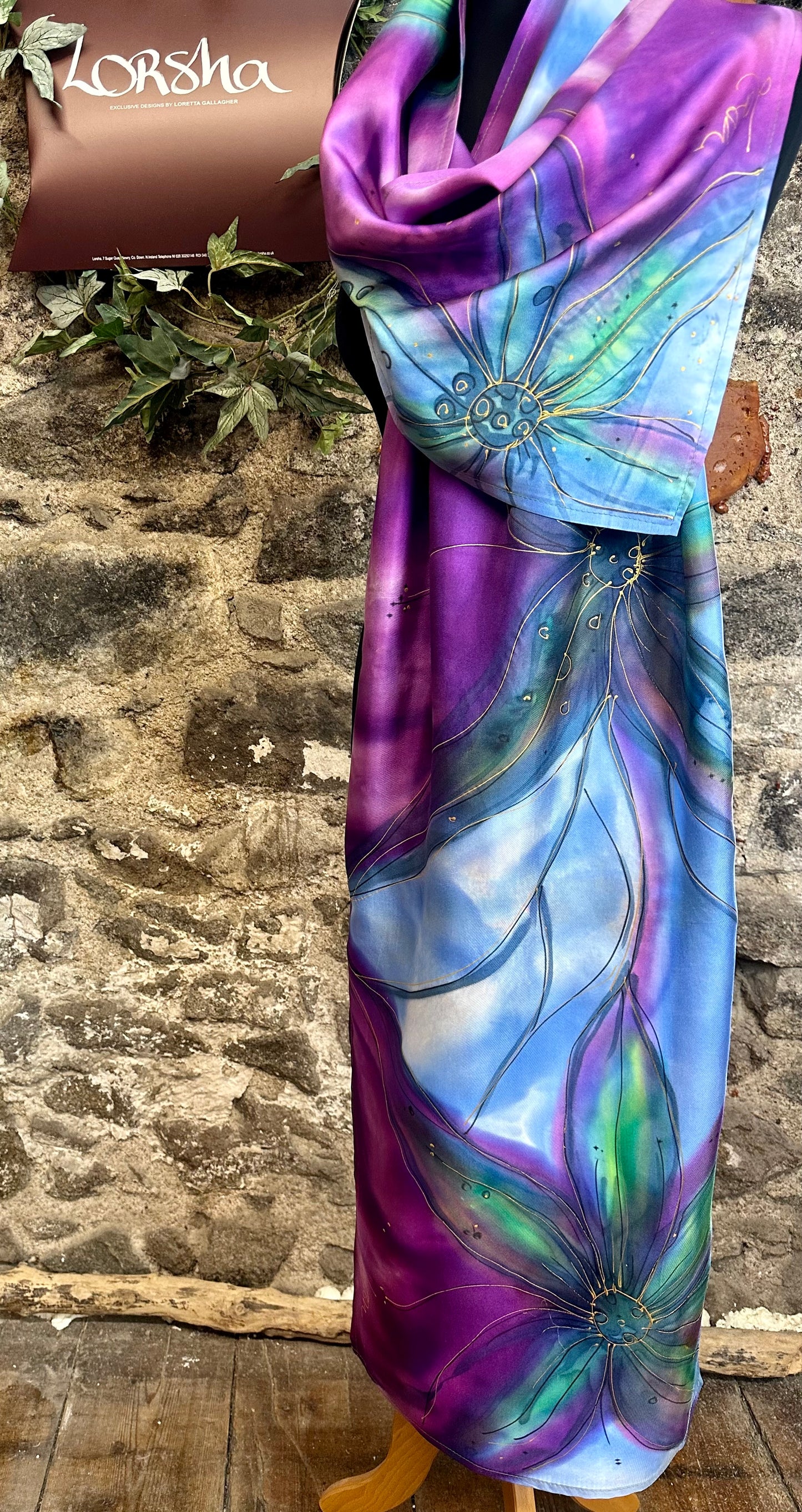 Lorshadesign Handpainted silk scarf collection