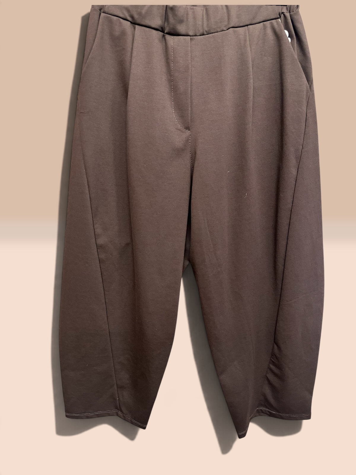 “Lottie” chocolate Italian barrell leg trouser