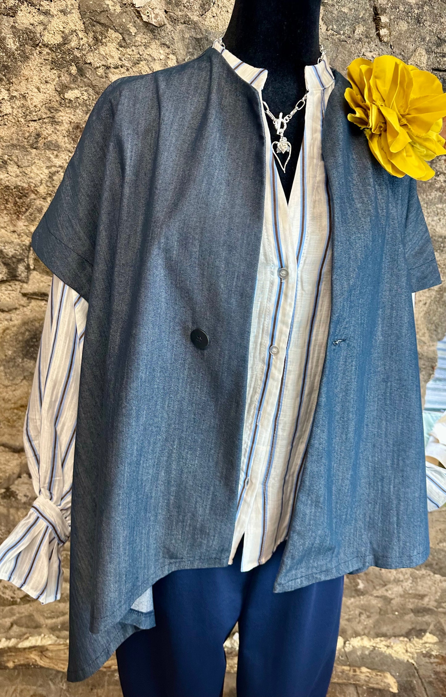 “Nancy” Italian irregular denim gilet