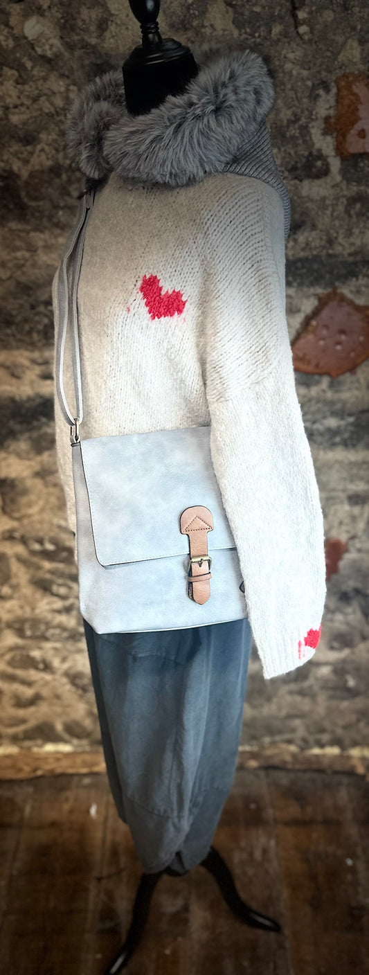 “Evie “ dove grey Italian ♥️detail cosey knit