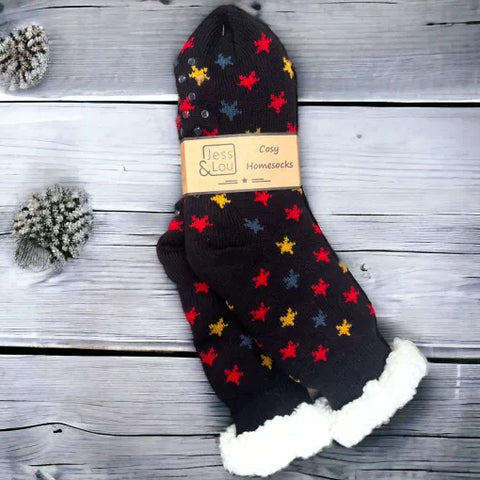 “Cosey “ long fur lined slipper socks
