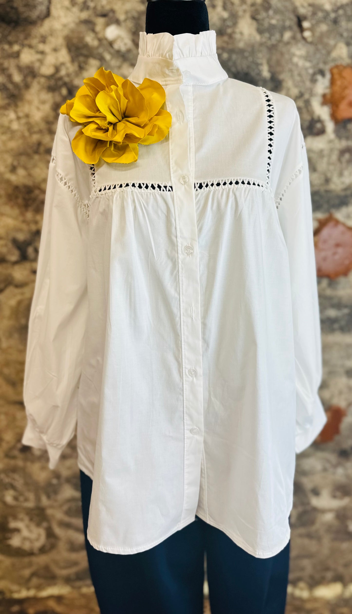 “Annabelle “ ivory pilgrim Italian shirt