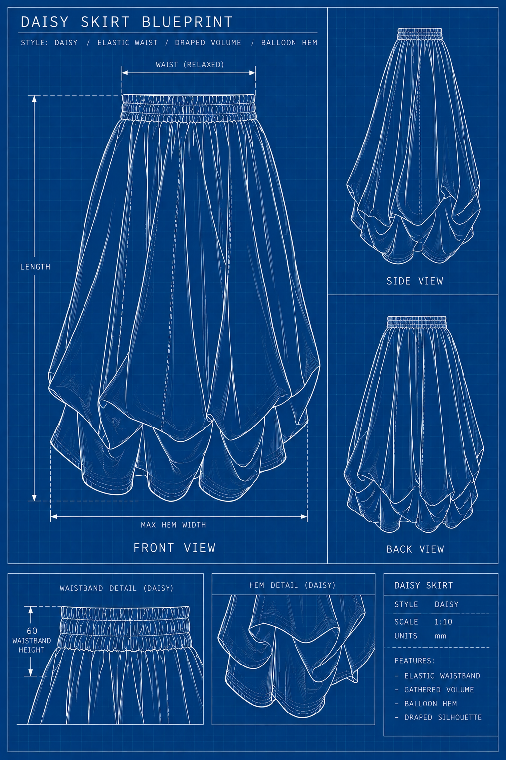 “Ashley “ parachute adjustable denim shirt