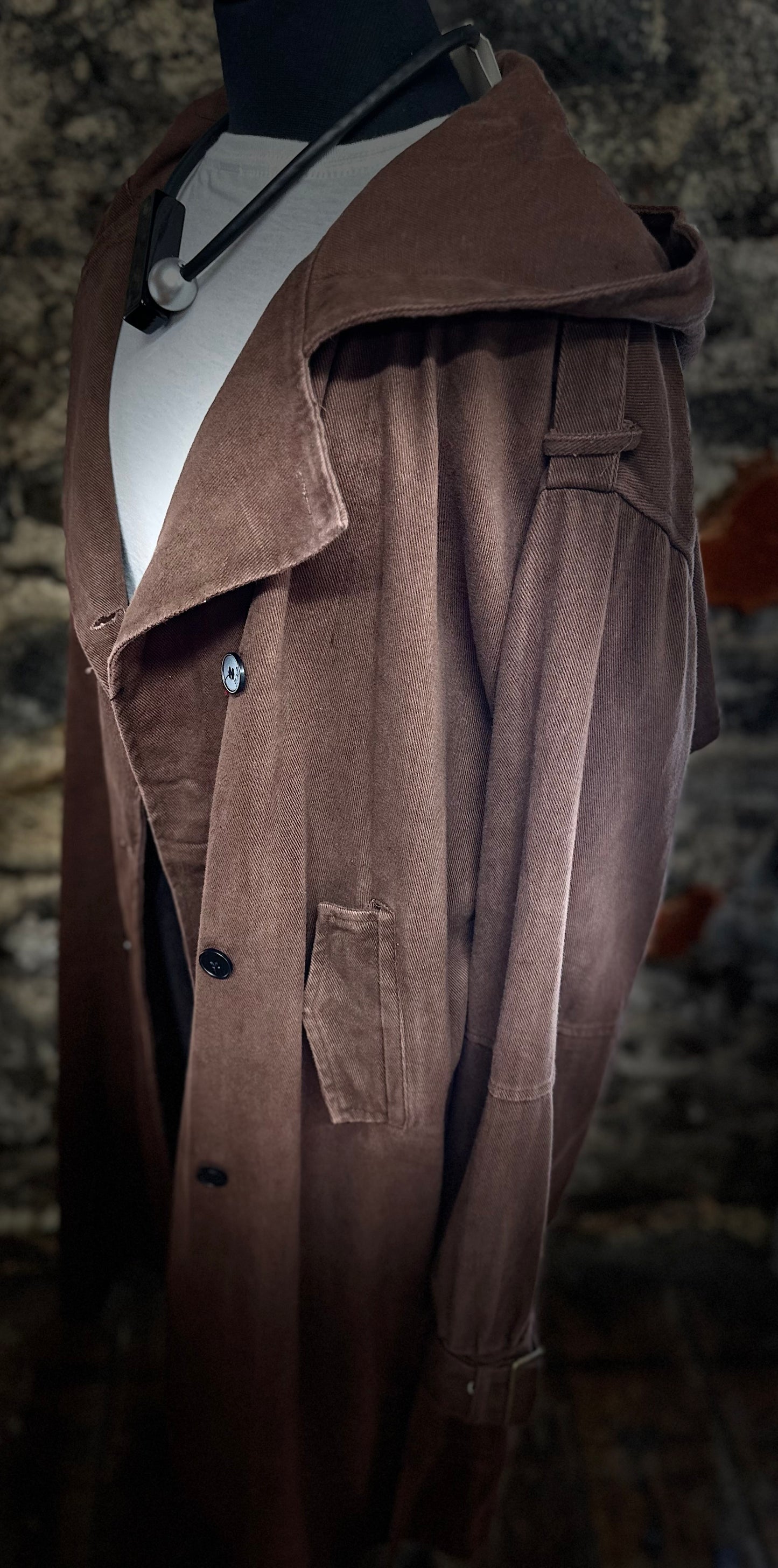 “Felicity “ coco brown hoided Italian trench coat