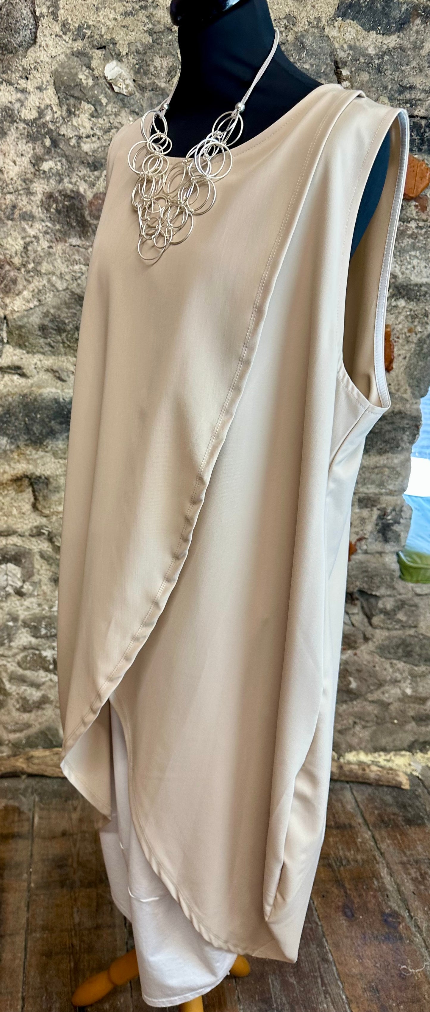 “Sunita “ classic camel Italian wrap tunic