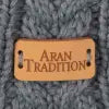 Aran knit loop scarf slate grey perfect for him or her