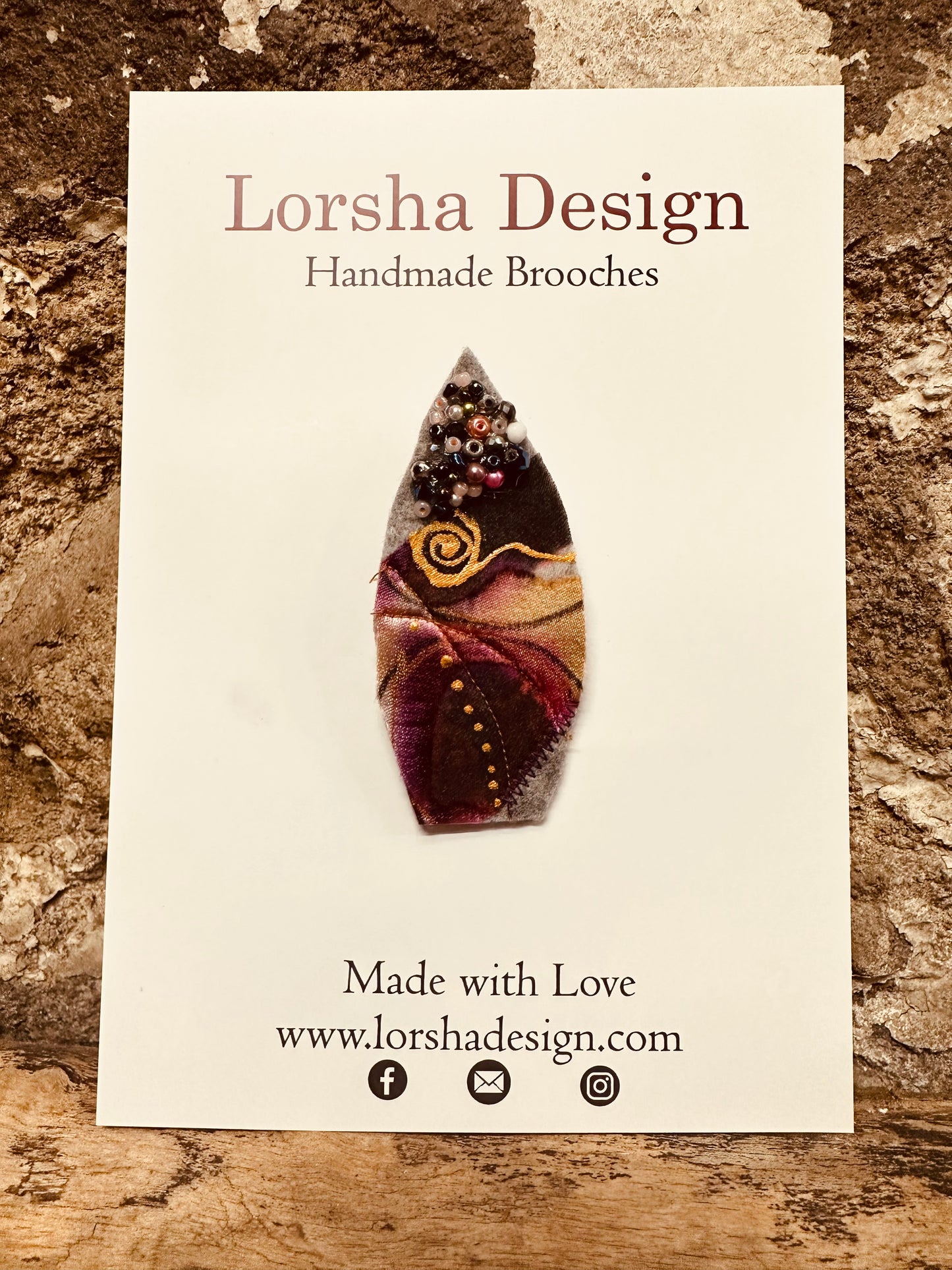 Lorsha design Handpainted silk brooch pins