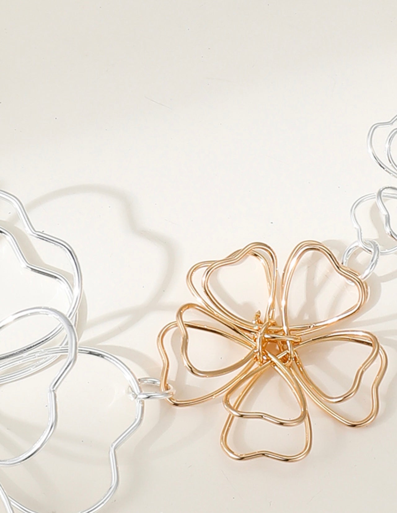 Fine flower wire contemporary neckpiece
