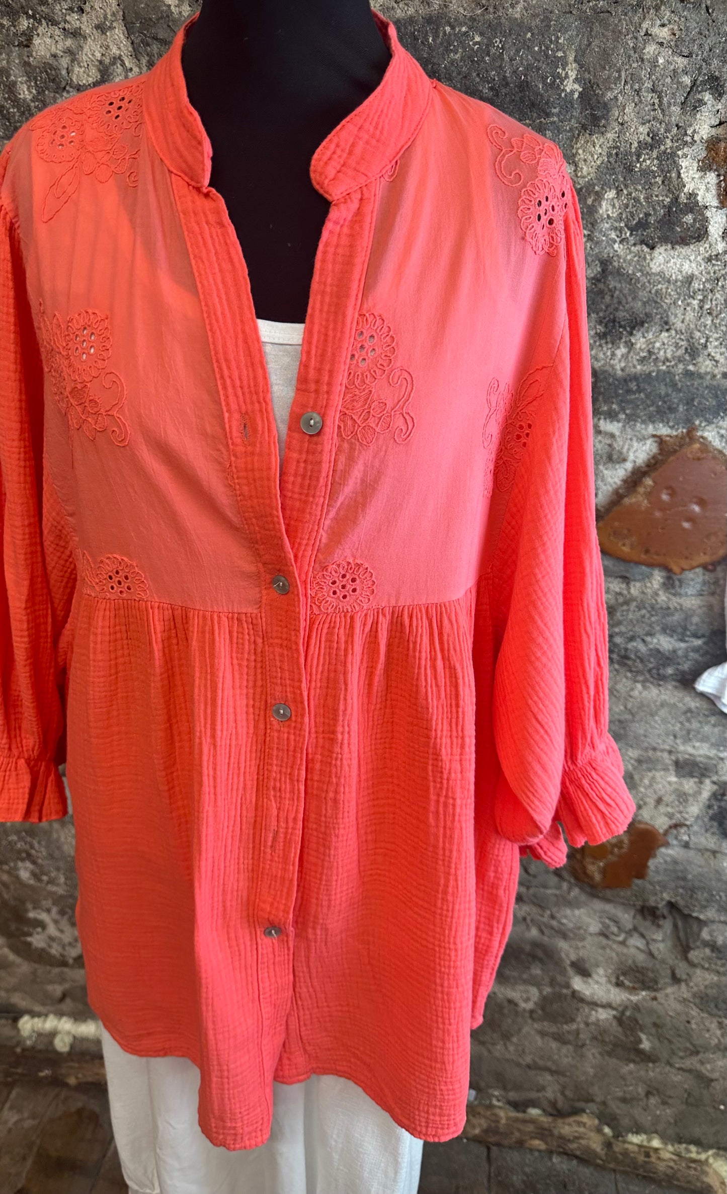 “Harriet “ coral Italian tunic