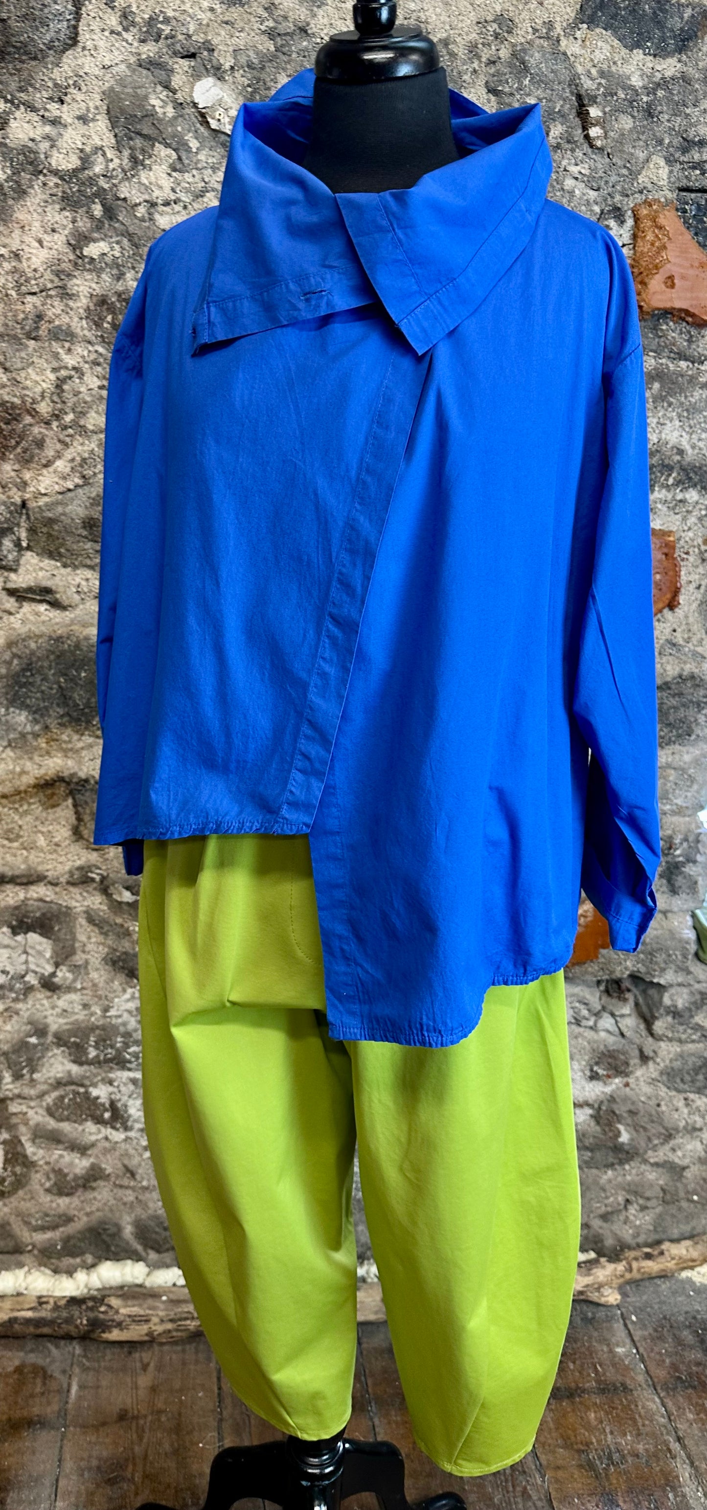 “Suzie ” cobalt blue lightweight Italian funnel neck jacket