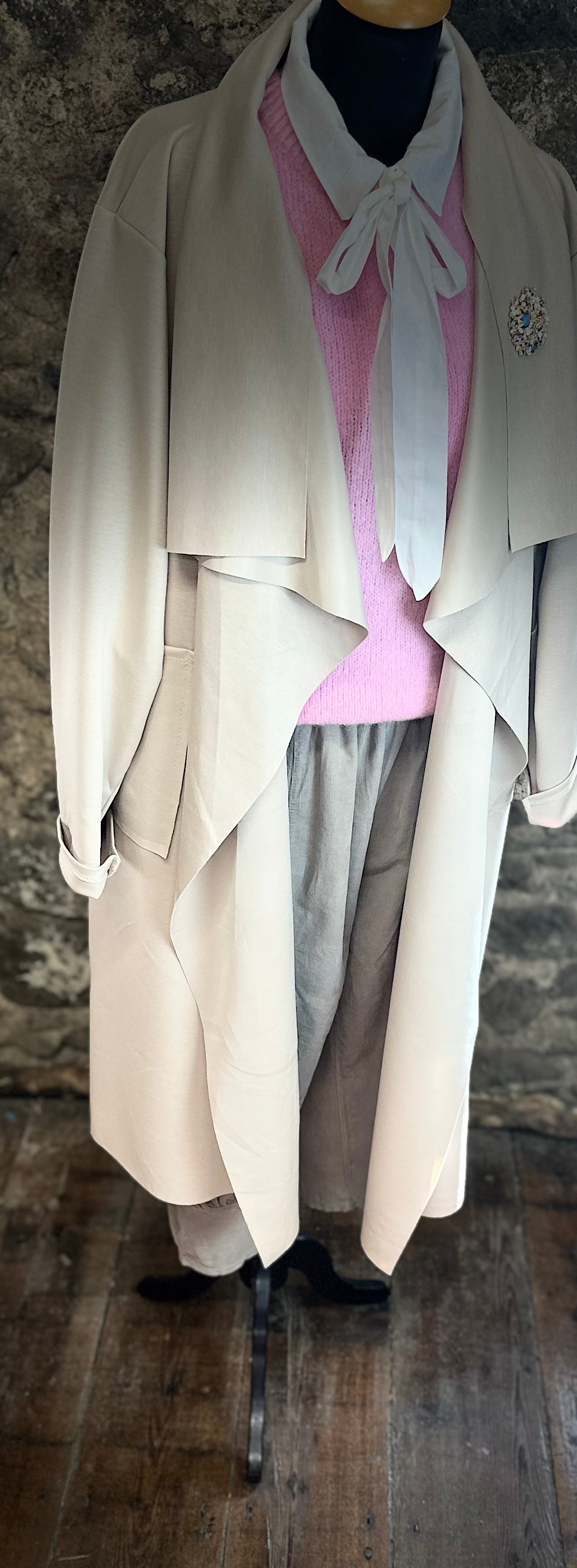 Olivia .. buttermilk Italian waterfall jacket